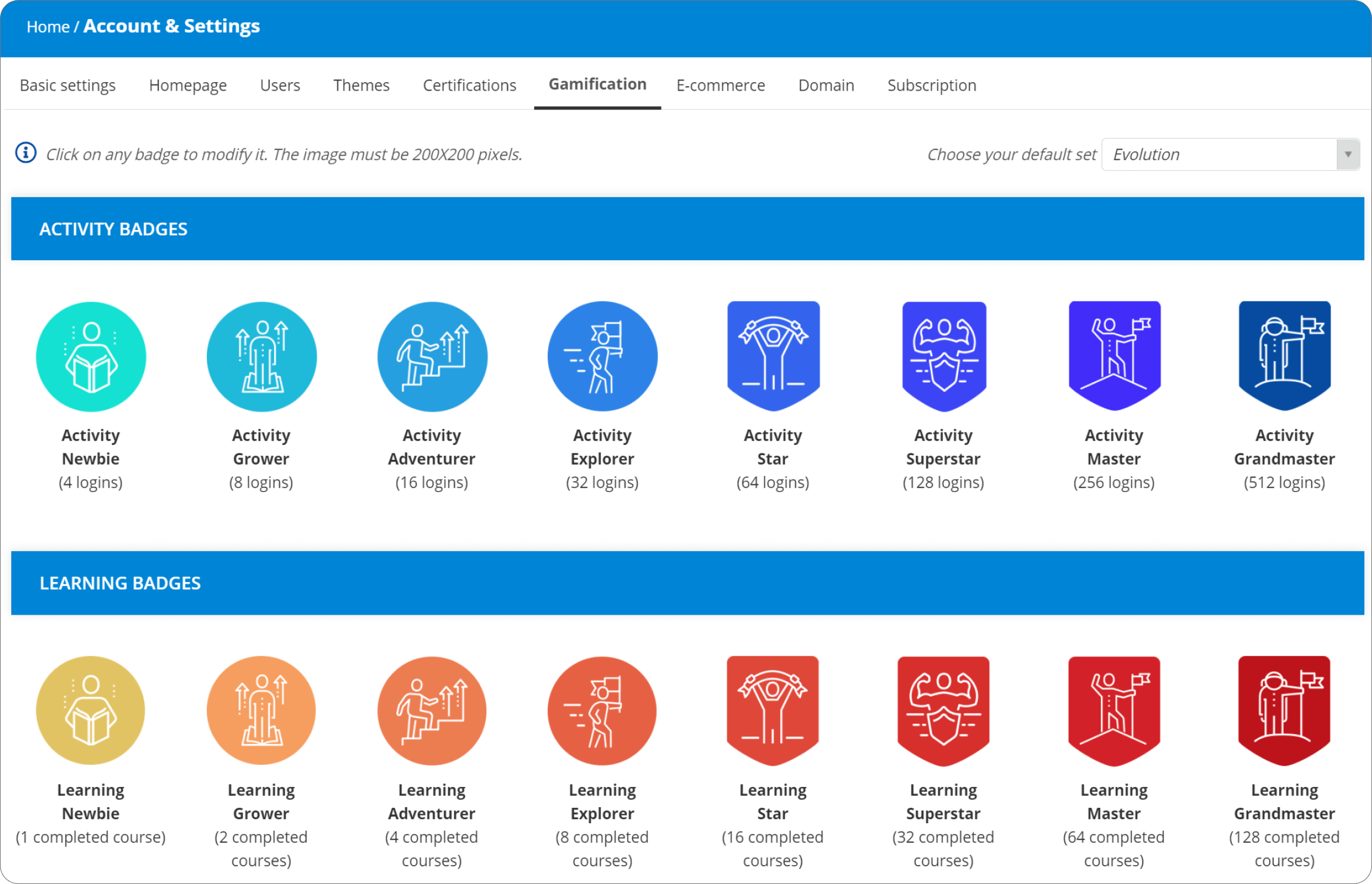 Gamified learning platform: Badges in TalentLMS